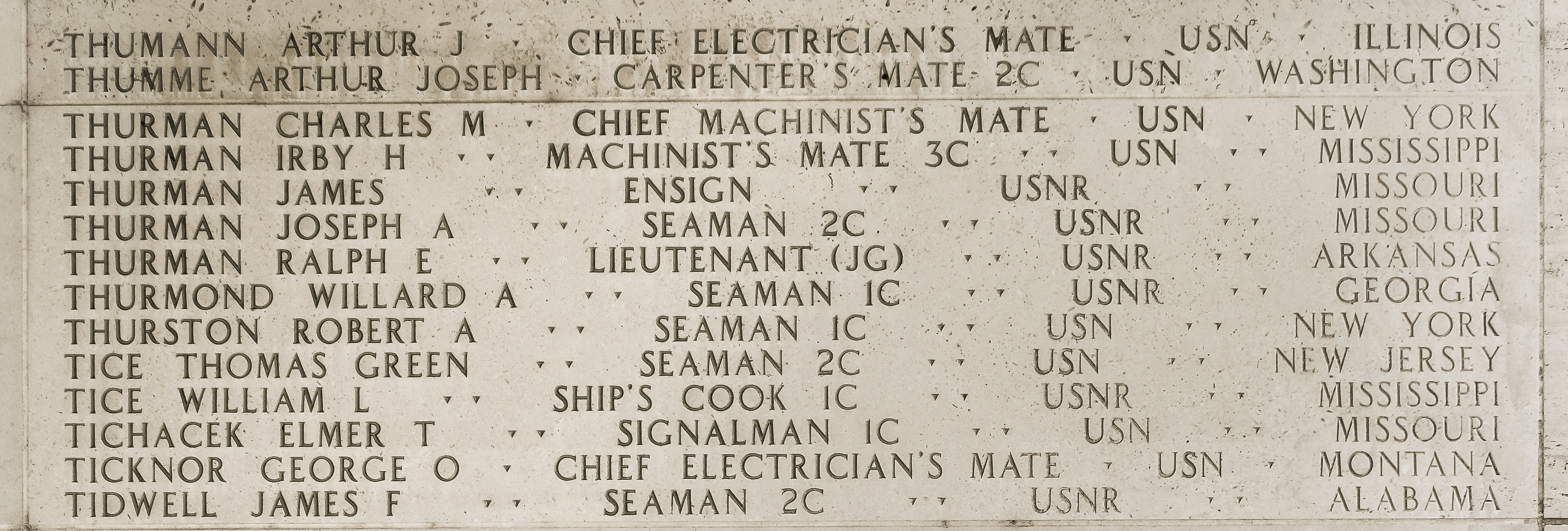 Elmer T. Tichacek, Signalman First Class